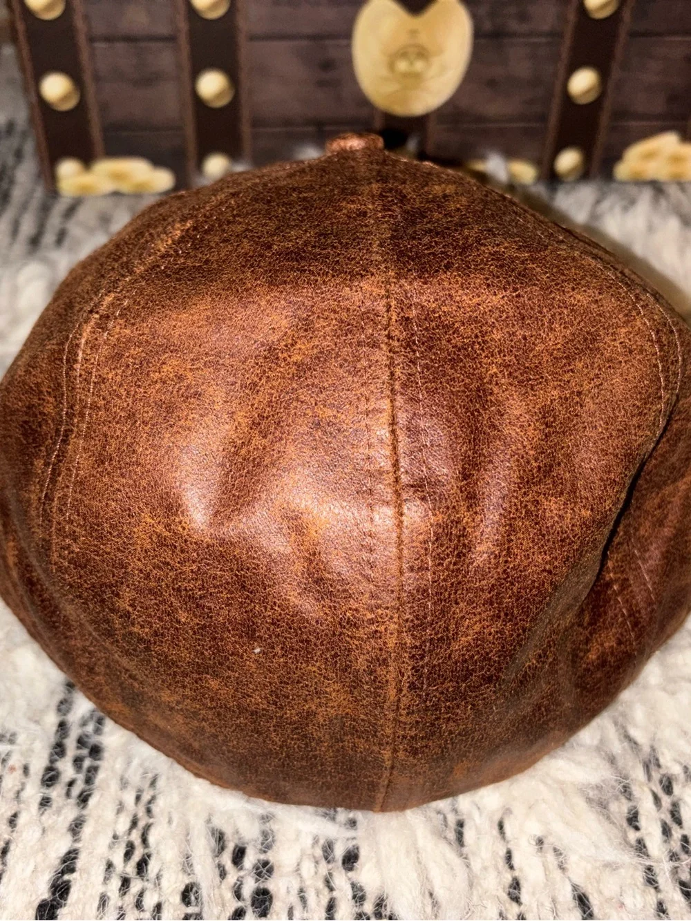Boston Scally Co. Solid Brown Flat Cap M/L Men's Quilted Lined Classic Style